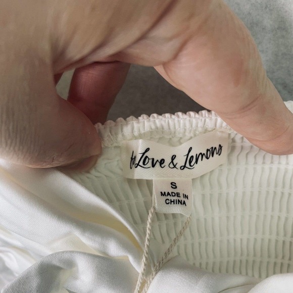 For Love And Lemons Jessie Crop Top in White Womens Size Small NWT $145 - Picture 12 of 16